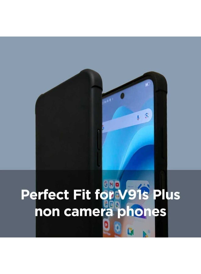 غطاء خلفي لهاتف Benco V91s Plus غير مزود بكاميرا | غطاء واقي بلاستيكي أسود